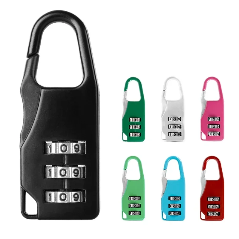 

Bags Baggage Padlock 3 Dial Digit Combination Secret Safe Code Password Locks Bookbag Anti-theft Backpack Zipper Padlock