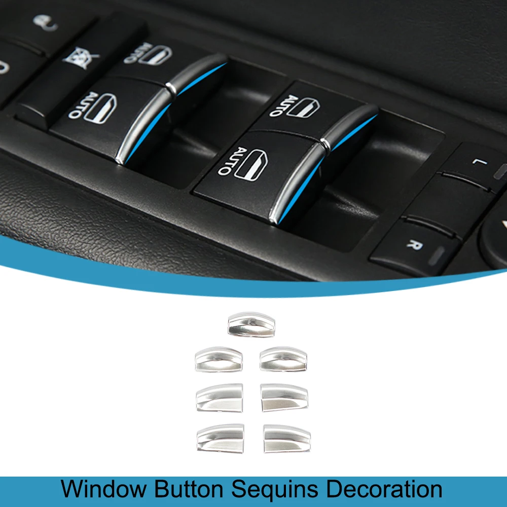 

Car Window Button Decoration Trim Sticker for Jeep Grand Cherokee for Dodge Charger Chrysler 300C 2011-2025 Interior Accessories