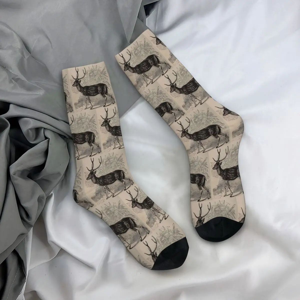 Calcetines de ciervo Vintage Harajuku, medias Súper suaves para todas las estaciones, calcetines largos, accesorios para regalos Unisex