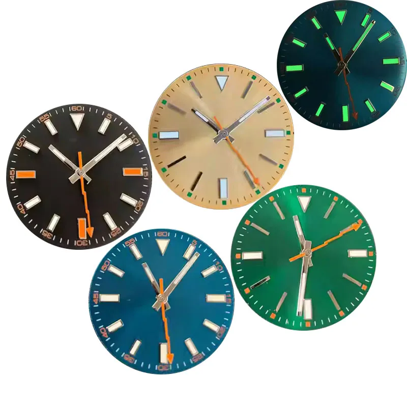 

MOD Accessories 29mm Watch Dial Green Luminous With Lightning Second Hand Fit for 8215 8200 8205 821A 2813 Movement