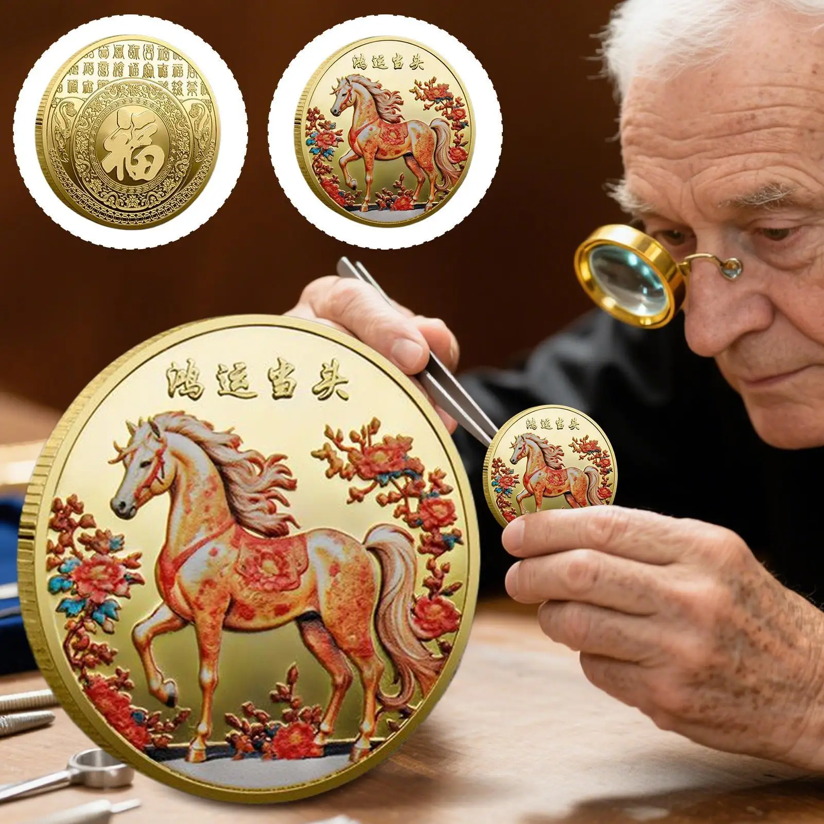 2026 Year of the Horse Collection Coin 100 Million Small Goal Commemorative Coin Good Luck Keepsake Souvenir Decoration