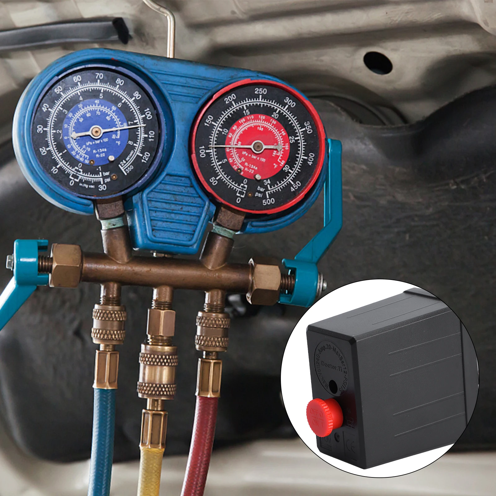 

Pressure Control Valve 240V Air Compressor Switch Replacement Heavy Duty Max 175PSI Energy Saving Auto LoadUnload Durability