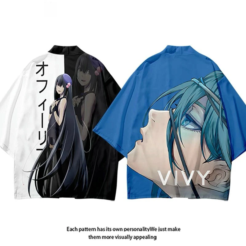 

Vivy Fluorite Eye's Song 3d Kimono Shirt Cloak Fashion Japan Anime Men Women Seven Point Sleeve Tops Boys Girls Cardigan Jackets