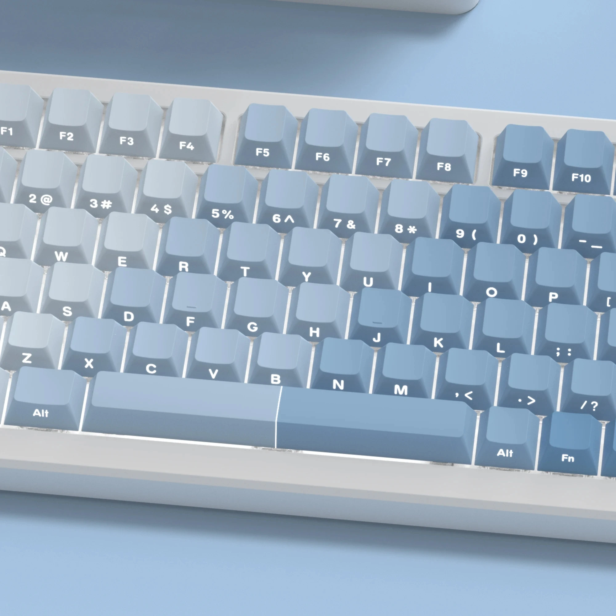 Cherry Profile Sky Blue Side Printed Backlit Keycaps 121 Key Double Shot PBT Keycaps for Cherry Gateron MX Switch Gamer Keyboard