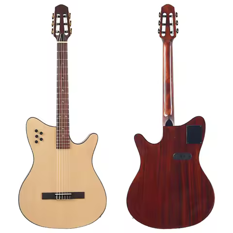 40inch Silent Classic Guitar Thin Body 6 String Spruce Wood Top High Gloss Classic Silent Guitar Natural&Sunburst Color