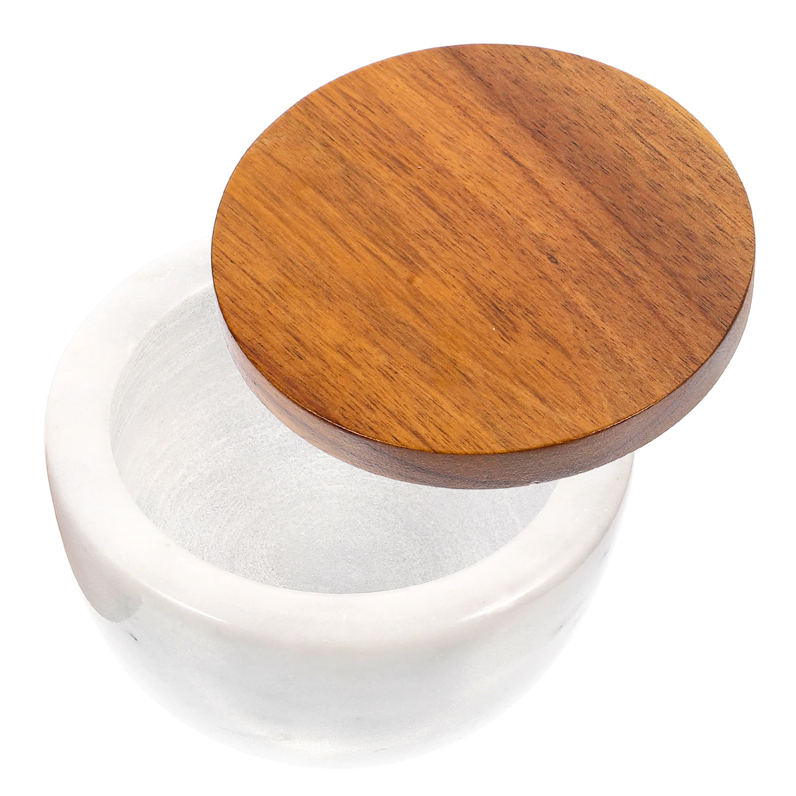 

Marble Design Ceramic Seasoning Jar Wood Lid Kitchen Storage Container Salt Sugar Spice Storage Decorative Jar
