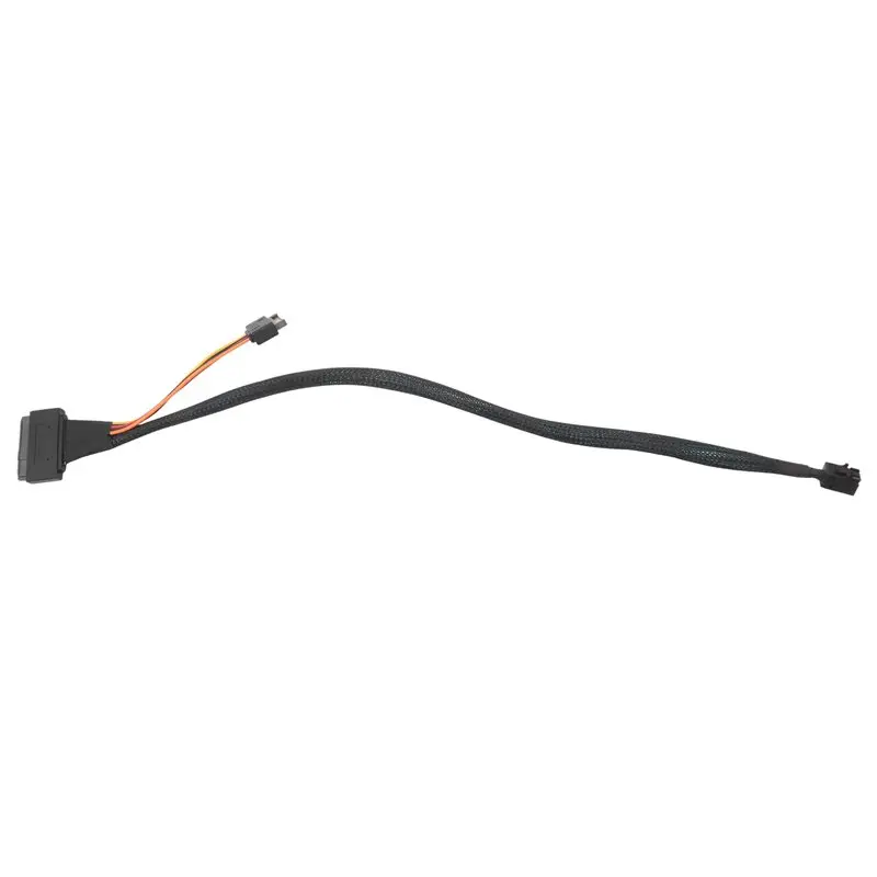 AED7-Built-In 12G Mini SAS HD To U.2 / SFF-8643 To SFF-8639 Cable 0.5M With 15-Pin SATA Power Supply, Suitable For U.2 SSD