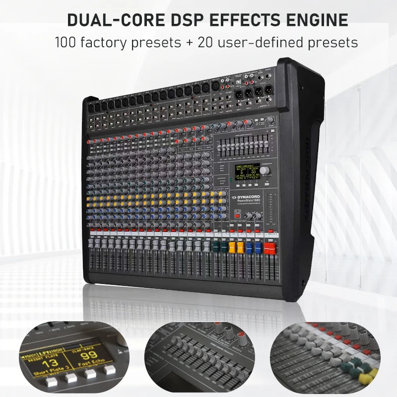 Paulkitson Dynacord PM1600-3 Mixing Console 1000w Mixing Console Professional 99 Dual Reverb Effect Mixer Stage Specific Mixer