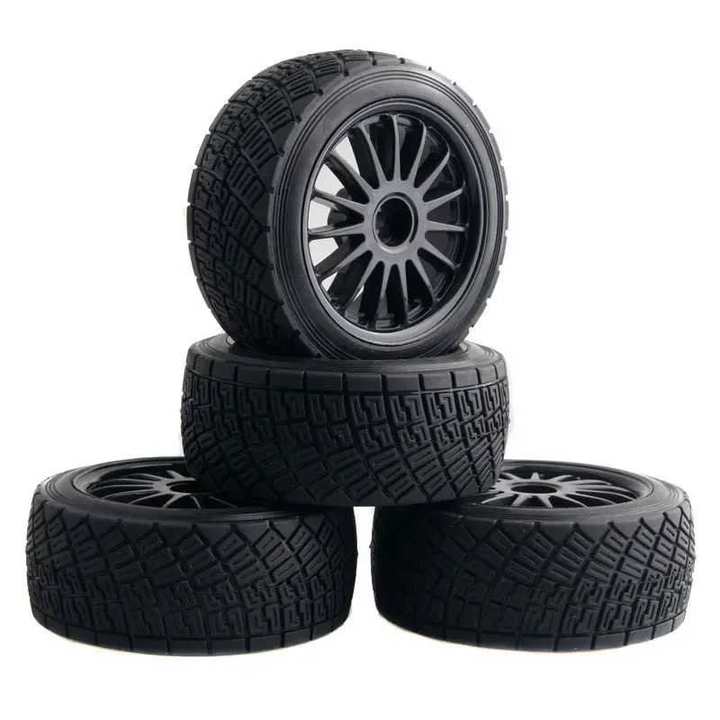 4PCS RC CAR PART RC CAR 1/10 Fit 1:10 HPI WR8 Flux Rally 3.0 110697 94177 2.2 Inch Wheel Rims Hub & 80MM Tires Tyre