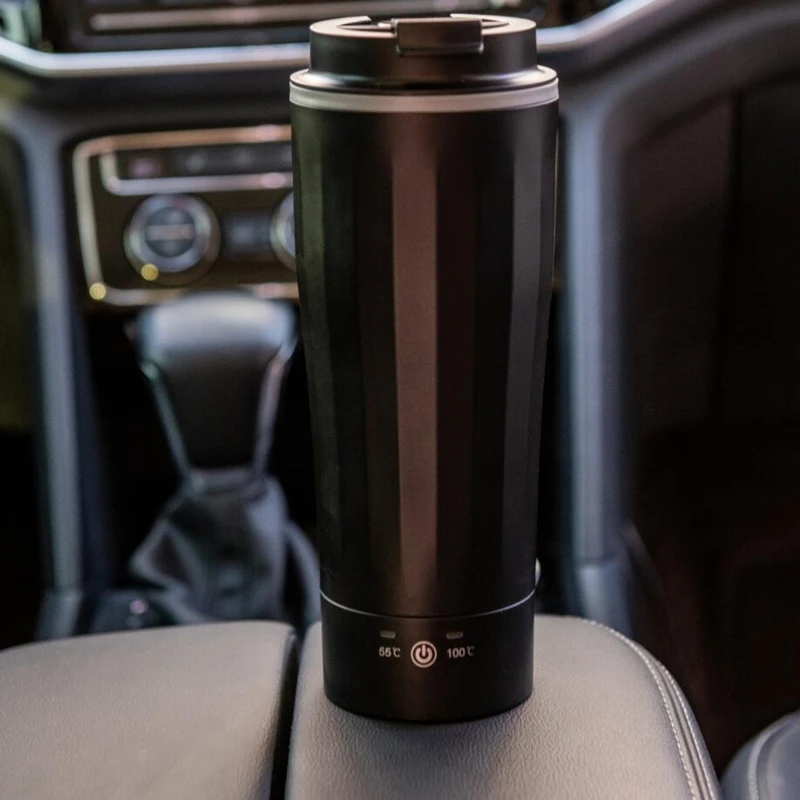 

12V/24V Leakproof Car Coffee Cup Kettle 304 Stainless Steel Heated Mug Kettle With Auto Shut Off And 6H Heat Retention 87HA
