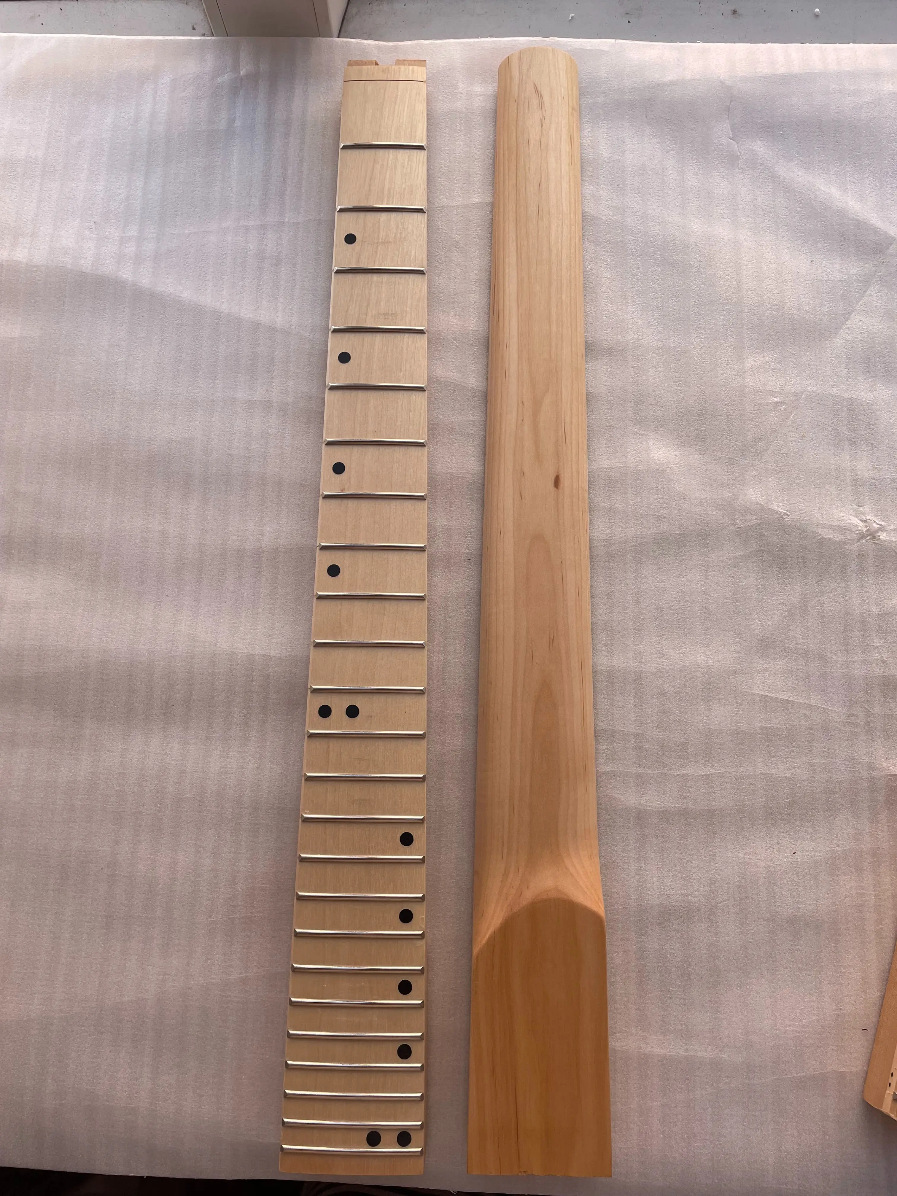 1 Pcs Newest Headless 24 Fret Guitar Neck Guitar Maple Fingerboard Neck Solid for Travel Guitar Real Pictures Free