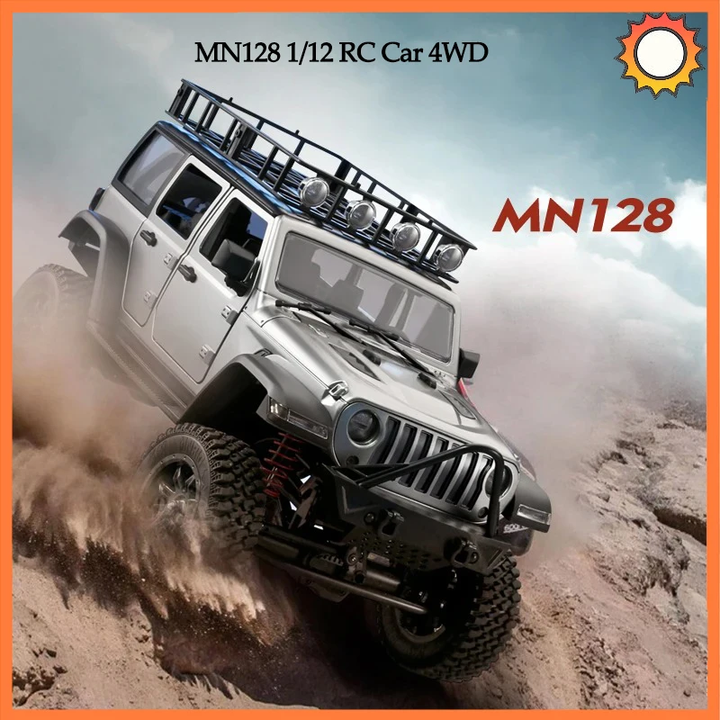 RC Crawler 4x4 Car MN128 2.4G Climbing Buggy Professional with LED Light Full Scale Remote Control Cars Toys for Boys Gift