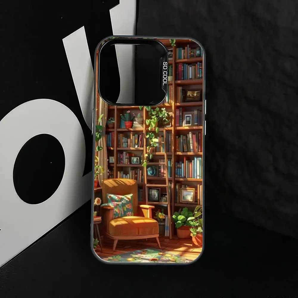 

Bookshelf sofa case for iPhone17 16 15 14 13 12 11 Pro/ Max/Plus shock-proof rear cover anti-fingerprint
