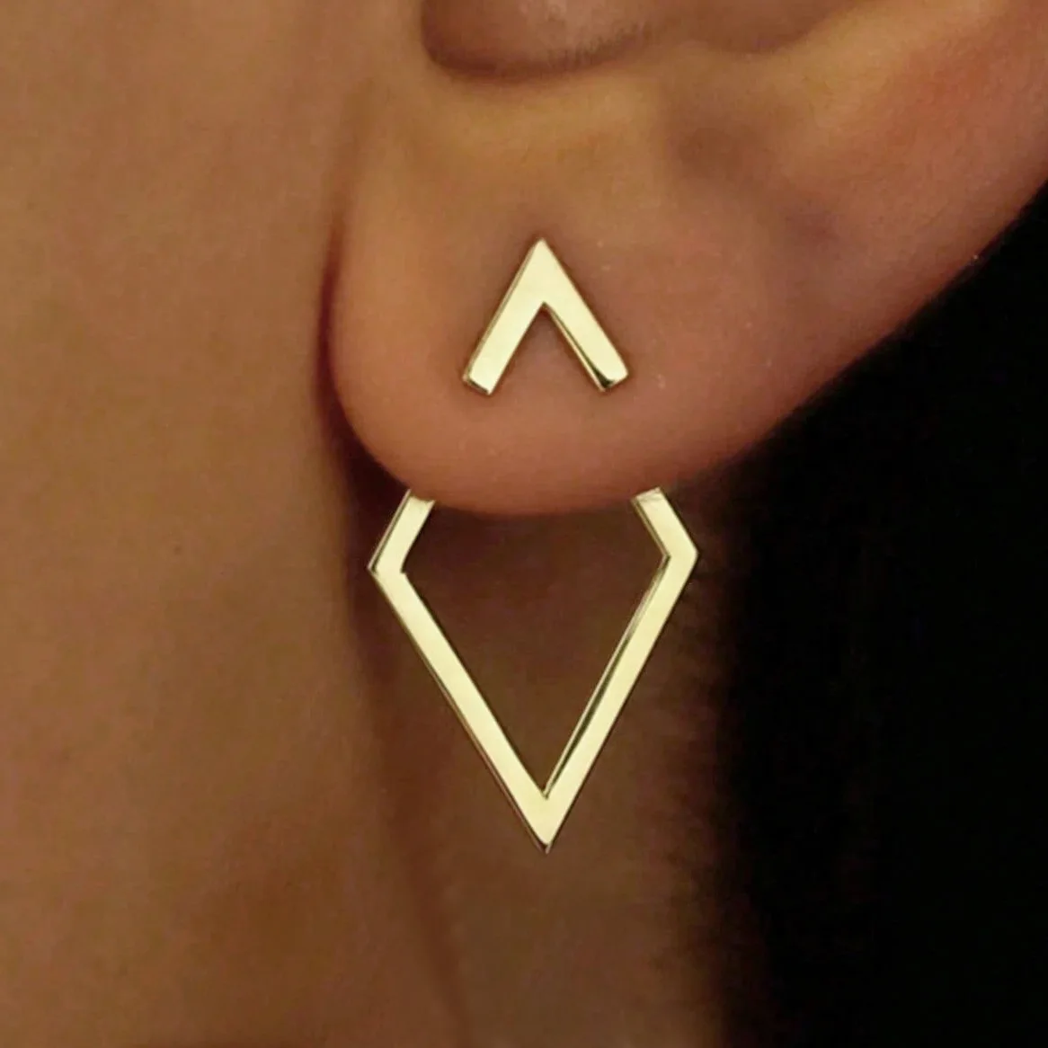 Pendientes simples geométricos huecos de Color dorado para mujer, joyería de fiesta, accesorios de moda, regalos