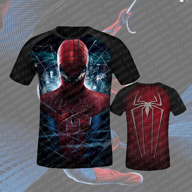 2024 Disney Marvel Spider Man T Shirt Kids Cartoon Tshirts Girls Boys Short Sleeve Sweatshirts Fashion Vintage Tees Tops Clothes