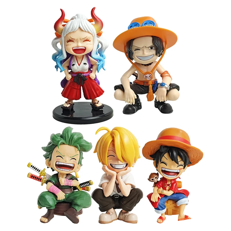 

Фигурка ONE PIECE: Луффи, Солон, Санджи в сидячей позе, Q-версия, модная аниме-фигурка для рабочего стола, автомобиля, сувенир, подарок