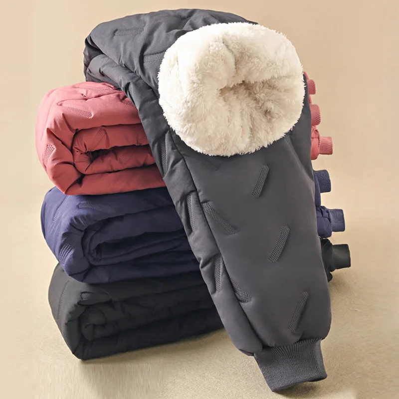 

Thicken Kids Down Pants Boys Girls Winter Warm Trousers Teenager Plush Velvet Cotton Clothing Children Padded Snow Sweatpants