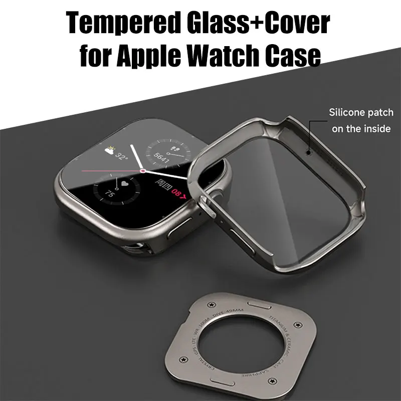 Gehärtetes Glas + Abdeckung für Apple Watch Case Serie 11 10 46 mm 42 mm Bildschirmstoßstange Metallrahmenschutz für iWatch Ultra 3 2 1 49 mm
