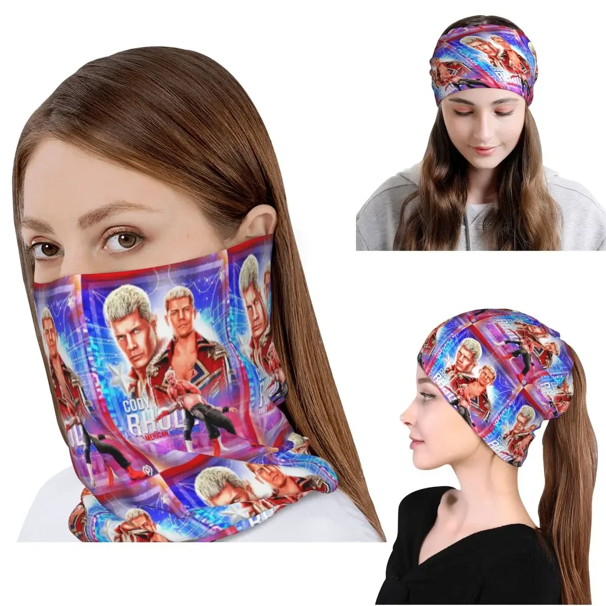 

In The Ring Cody Rhodes American Nightmare Bandana Neck Cover Wrap Scarf Multifunction Cycling Scarf Beanies Hat Unisex Adult