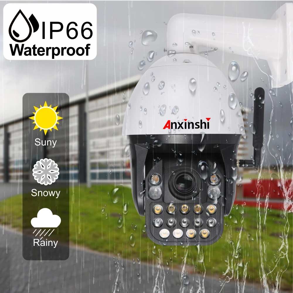 Anxinshi Factory  Price 4K Auto Human tracking  light and  Voice Warning  same time Wifi PTZ Camera