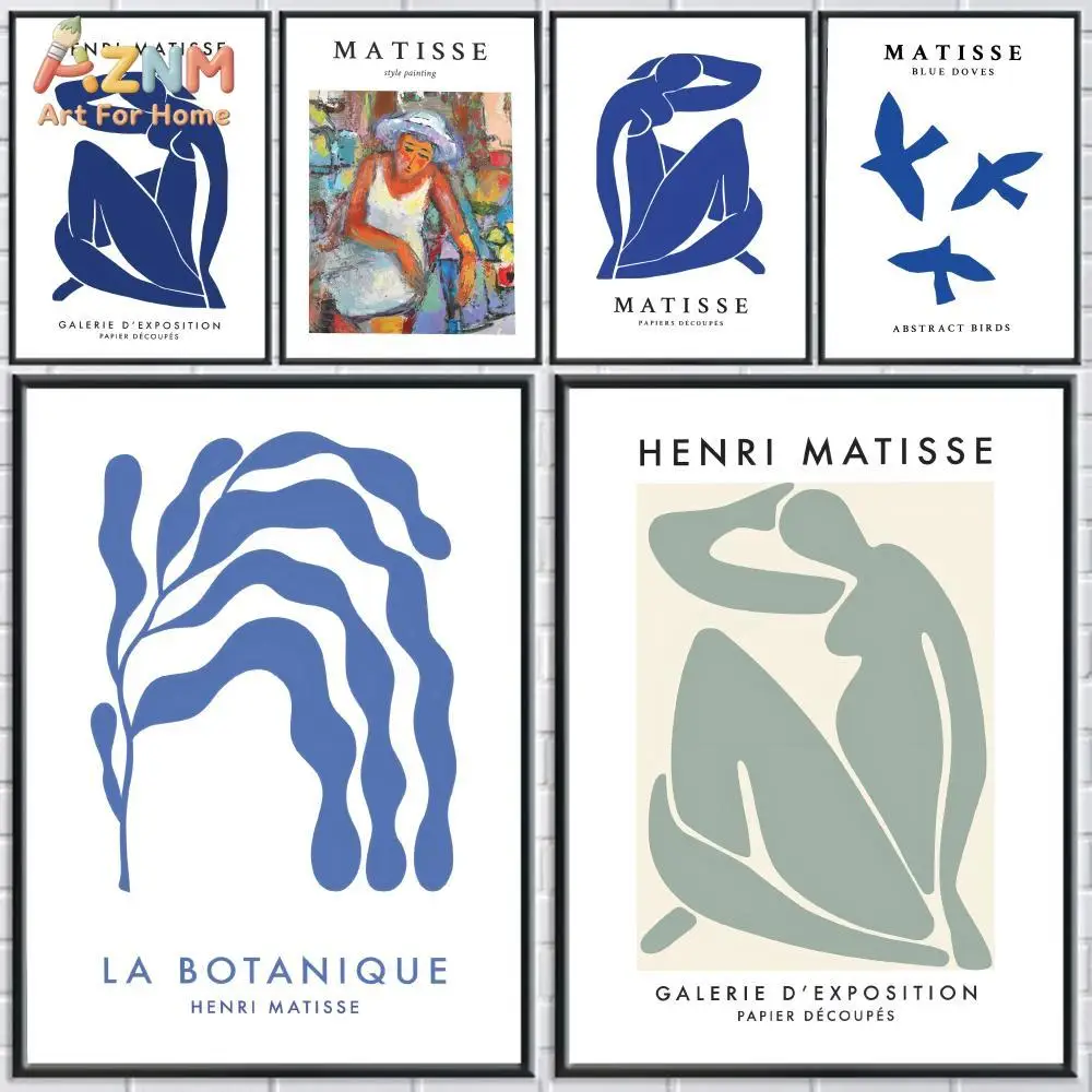 

AZNM Henri Matisse Abstract Canvas Wall Art Print, Frameless Single Panel Nude Figure Illustration Poster, Minimalist Modern Wal