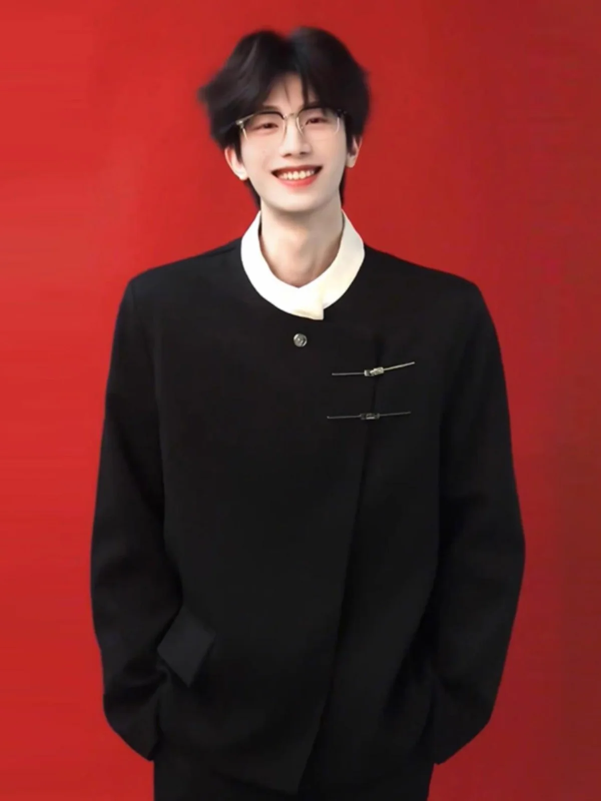 

Новый китайский свадебный костюм-пиджак для мужчин, с воротником-стойкой, повседневная одежда в западном стиле, весенне-осенний комплект, индивидуальный пошив, полный комплект с длинными рукавами