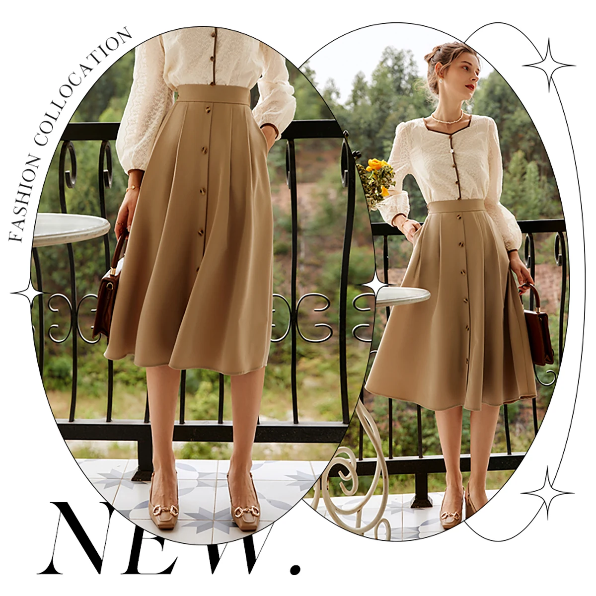 OLrain Square Neck Blouses Puffed Sleeves Chiffon Shirts 100% Cotton Women Spring Elegant Lace Bubble Cardigan Tops M56QC60528