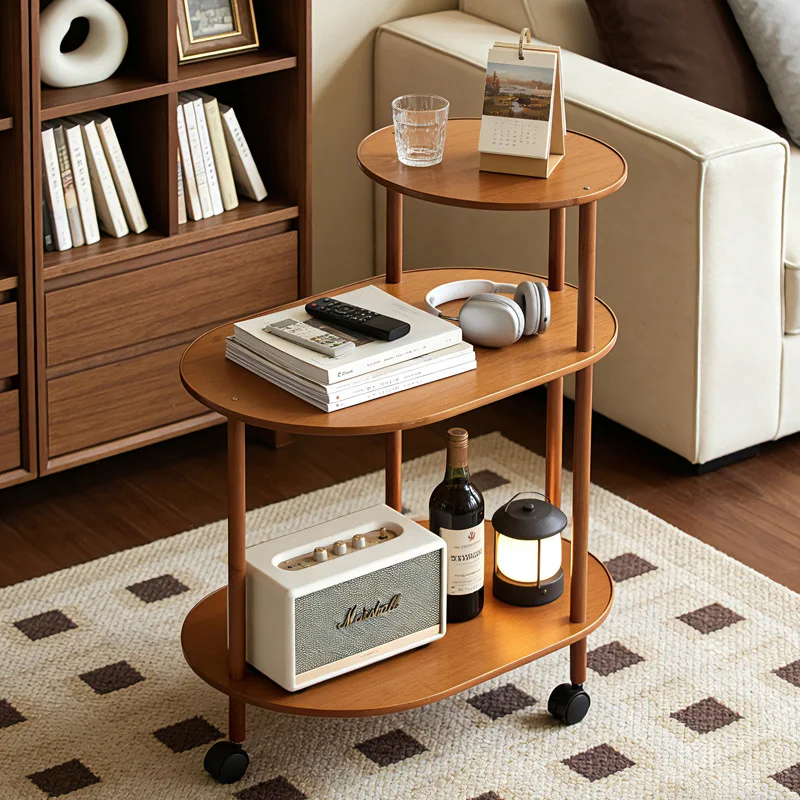 

Приставной столик-тележка из массива дерева для гостиной, новинка, хит продаж