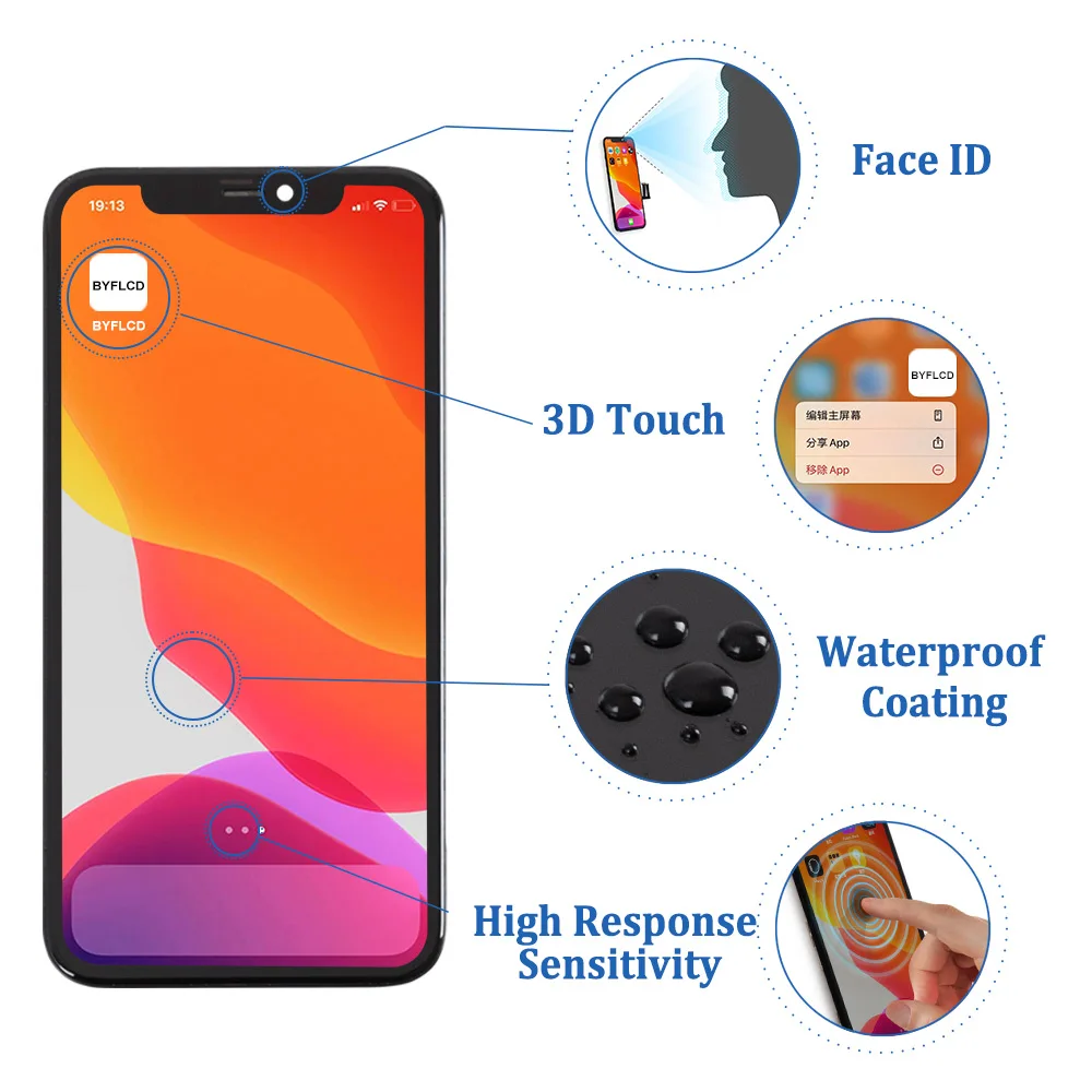100% Test Premium Lcd dla iPhone 11 Wyświetlacz Ekran dotykowy z metalowymi blachami Zamiennik fabryczny ekranu dla iPhone 11 Ekran Lcd — zdjęcie produktu 3