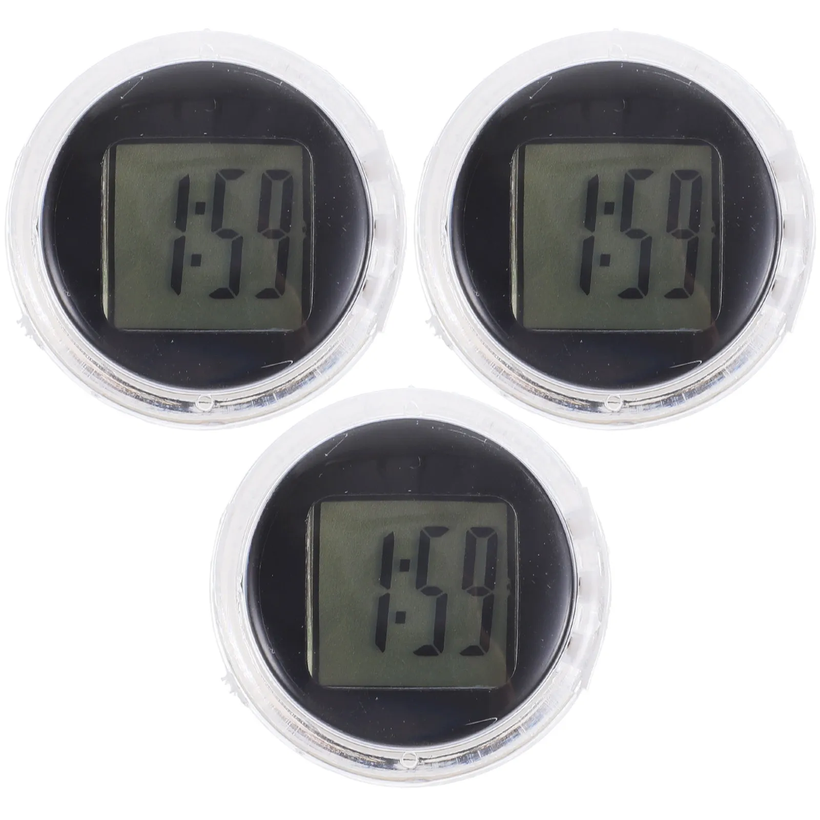 

Электронные автомобильные часы, 3 шт., миниатюрные, из АБС-пластика, водонепроницаемые, на клейкой основе, для авто и мотоциклов, цифровые, с надежной установкой, точные