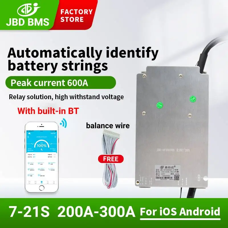 BT AP für Hochleistungs-Lithium-Batterien: Warum der JBD BT Smart BMS Relay 16S 48V 200A die beste Wahl ist