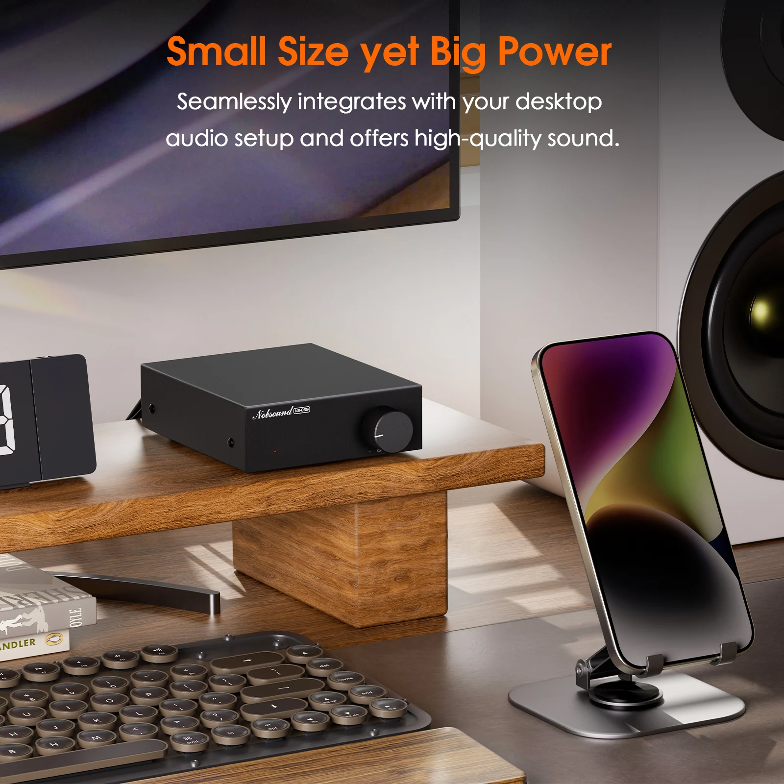 Nobsound NS-06G HiFi TPA3116 Amplificador digital Amplificador de potencia de escritorio para el hogar 60W × 2 con adaptador de corriente