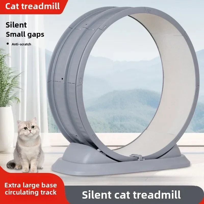 Cartoon Pattern Cat Exercise Wheel, Silent Pet Treadmill, Durable Plastic Large Pet Fitness Toy, Non-Electric, for Cats and Dogs