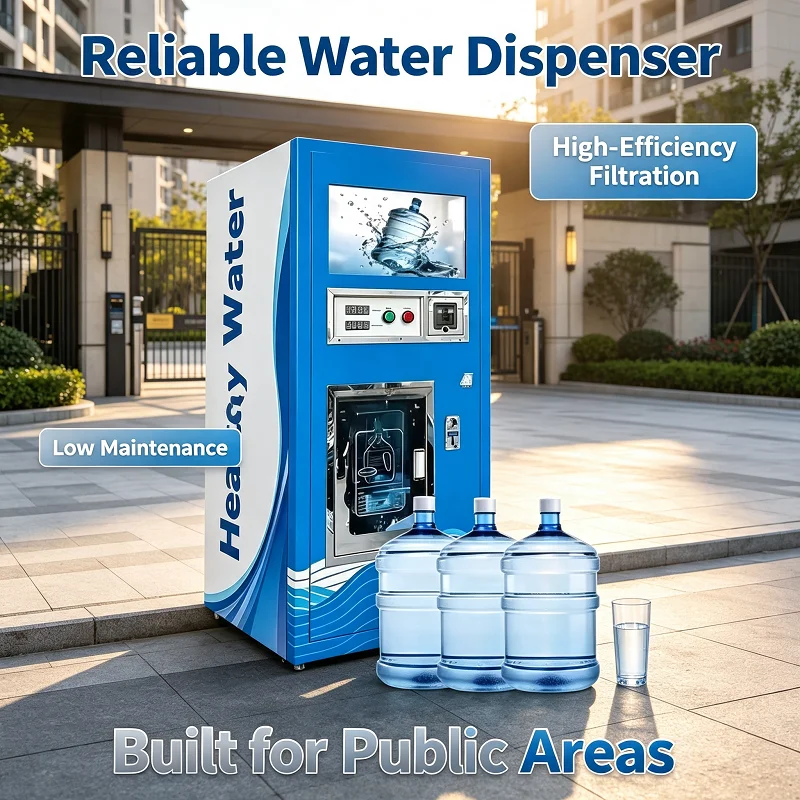 Purified Water Vending Machine, Commercial Self-service RO System with Card Reader, for School, Hospital, Office Building
