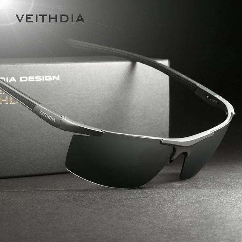 VEITHDIA, gafas de sol de aluminio y magnesio para hombre, gafas de sol polarizadas con revestimiento UV400, gafas de sol con espejo, accesorios para gafas de sol para exteriores para hombre 6588
