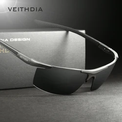 VEITHDIA – lunettes de soleil polarisées en aluminium et magnésium pour homme, avec revêtement miroir UV400, pour l'extérieur, accessoires 6588