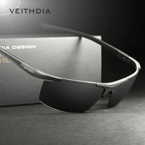VEITHDIA, gafas de sol de aluminio y magnesio para hombre, gafas de sol polarizadas con revestimiento UV400, gafas de sol con espejo, accesorios para gafas masculinas al aire libre 6588