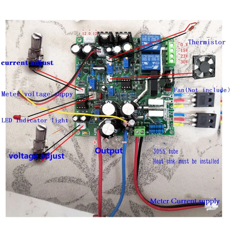 Adjustable Power Supply 0-30V 0-5A Learning Experiment Power Board Stabilized Constant Current Power Board Kit for DIY Y5GB