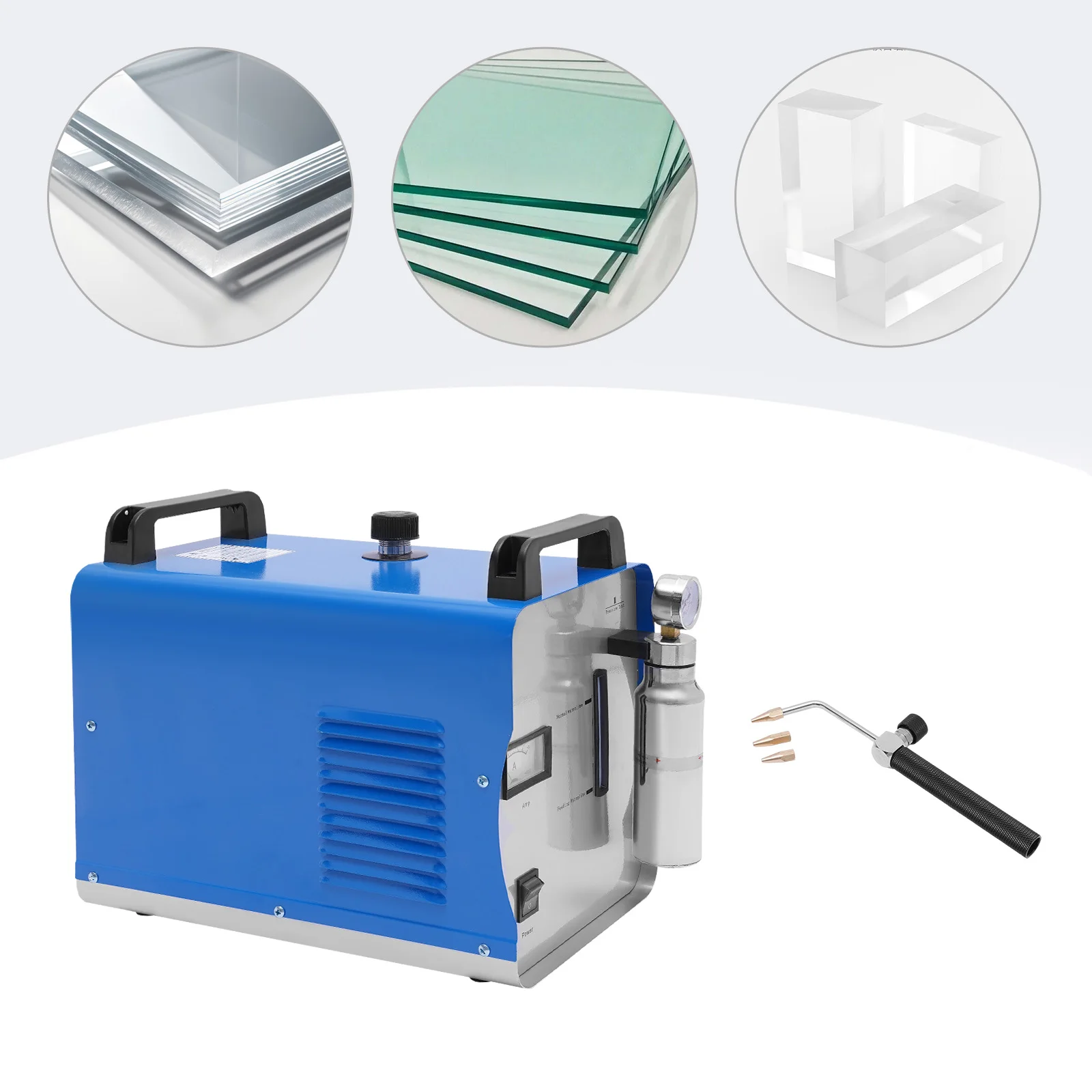 AC220V 1.5A 400W Acrylic Polisher H180 30ml/h Tabletop Polishing Machine C-shaped Head Portable Polishing Machine Blue