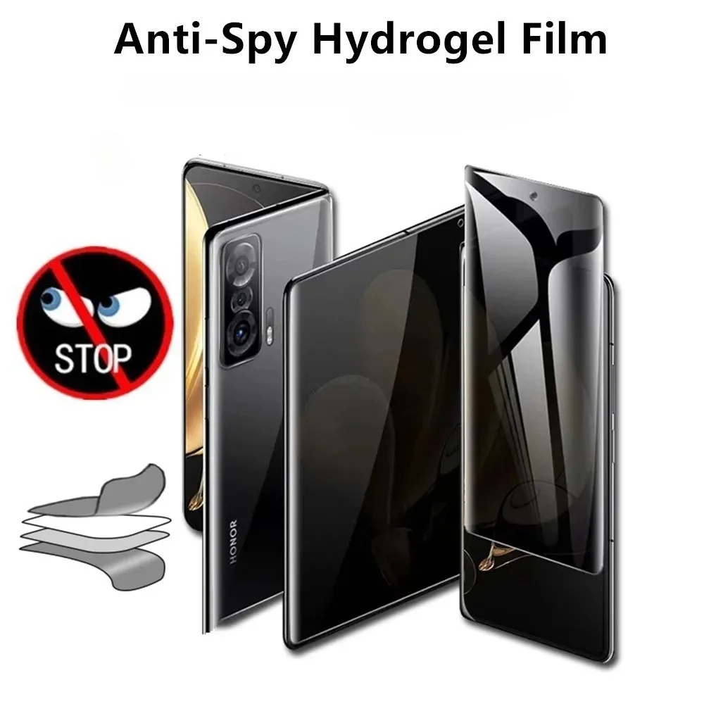 Película de hidrogel suave anti-espía y anti-reflejo para Honor Magic V6 V5 V3 Vs3 V2 RSR, protector de pantalla interno y externo anti-espía.