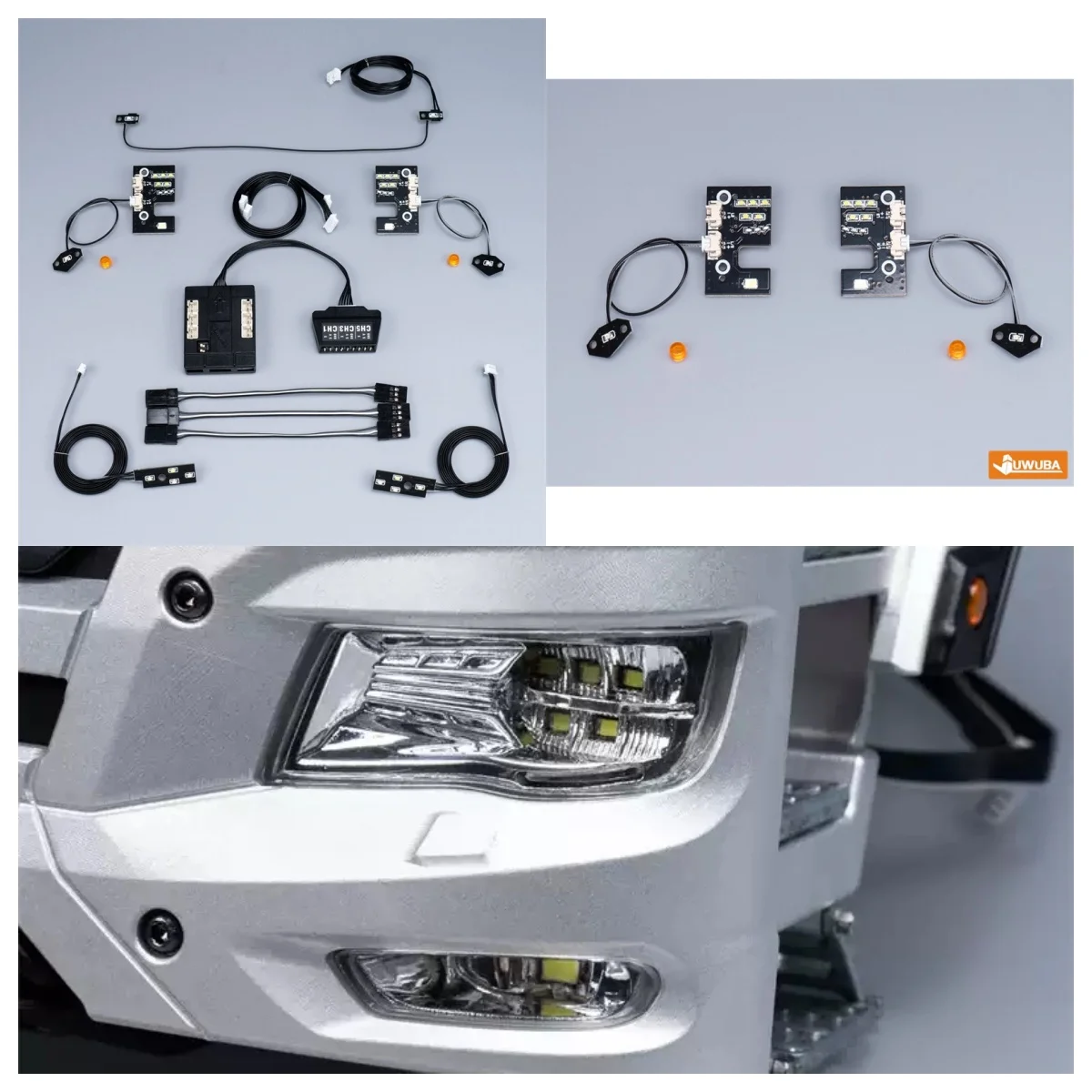 LED Simulation Scheinwerfer Licht Set Kit Zubehör für 1/14 Tamiya RC Lkw Anhänger Kipper für MAN TGS DIY Auto Upgrade Teile – Detail 9