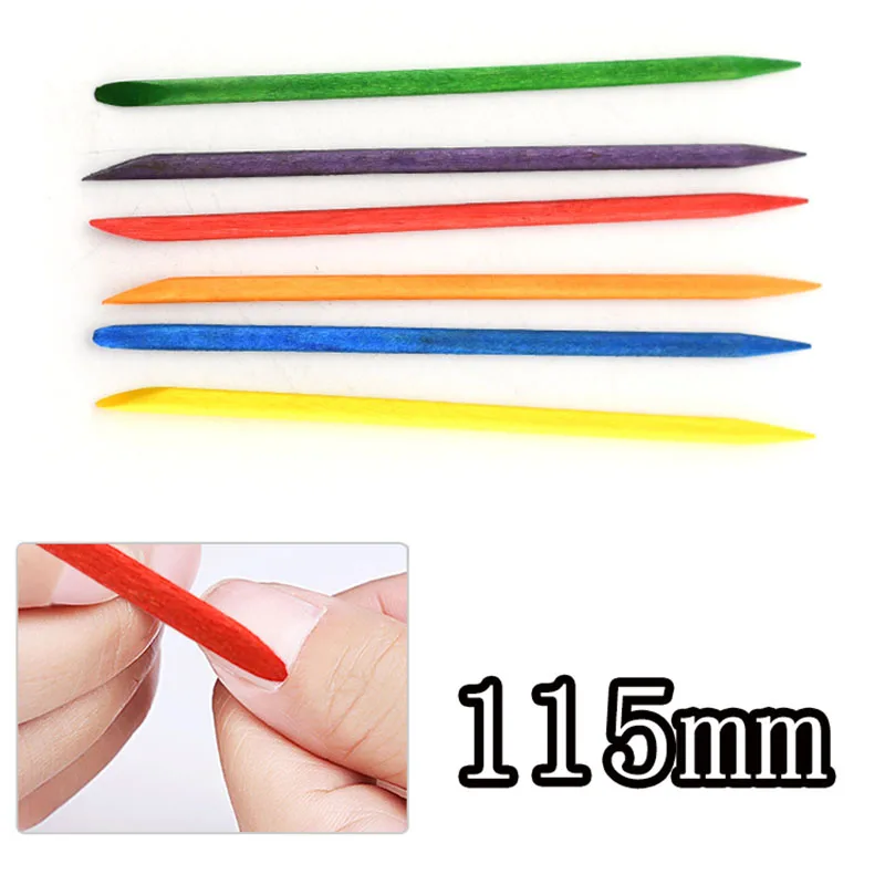 1000 X Nail Art Design Orange Wood Stick Cuticle Pusher Remover 11.5cm  Manicure tool