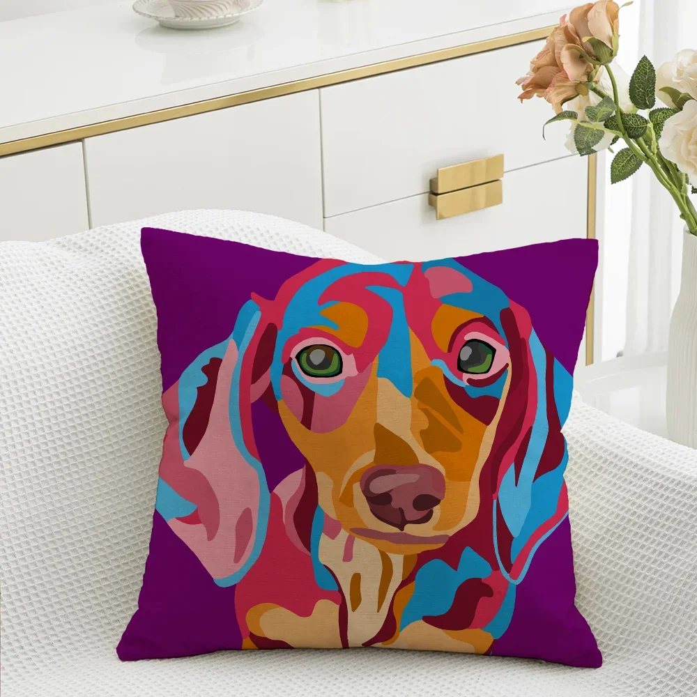 

Decorative Pillows for Sofa Cushions Cover Dachshund Dog Personalized Gift Cushion Covers Throw Pillow Covers Home 45x45 Gifts