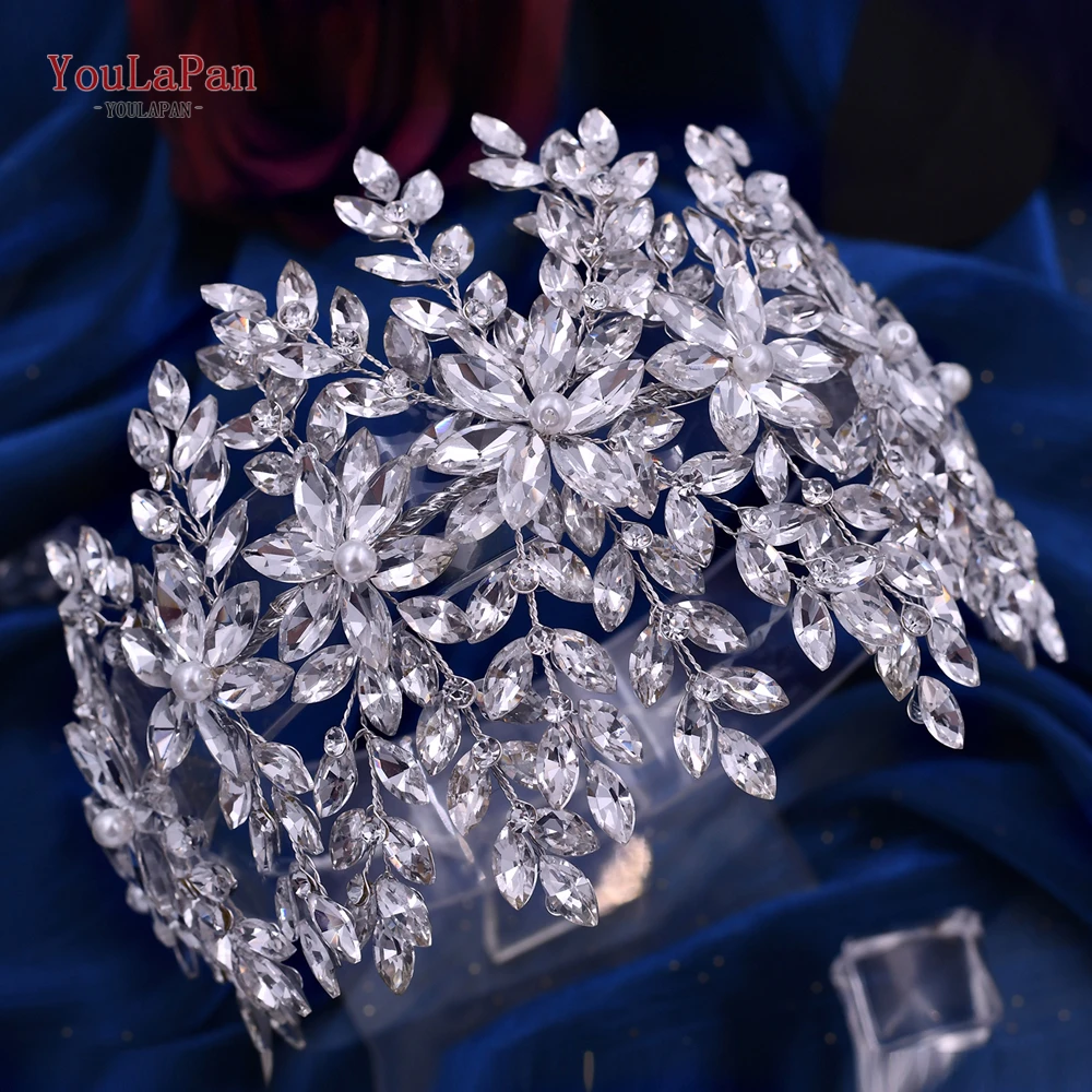 YouLaPan Luxury Rhinestone HeadBands for Bride's Wedding Hair Accessories Woman Party Jewelry Hairpiece Gemstone Headwear HP375