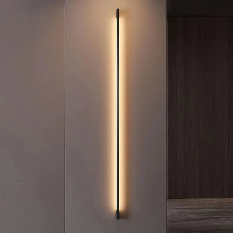 Imagem -03 - Modern Indoor Long Line Strip Estilo Lâmpada de Parede Simples Quarto Corredor Luz Led Long Light Villa Atmosfera Corredor Estilo Decoração Home