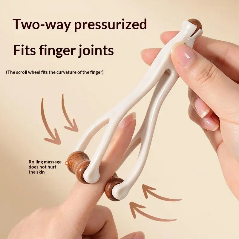 ~1Pcs Hardwood Massage Roller Tool For Hand Discomfort Stress Relief Tools Finger Massager For Carpal Tunnel Syndrome