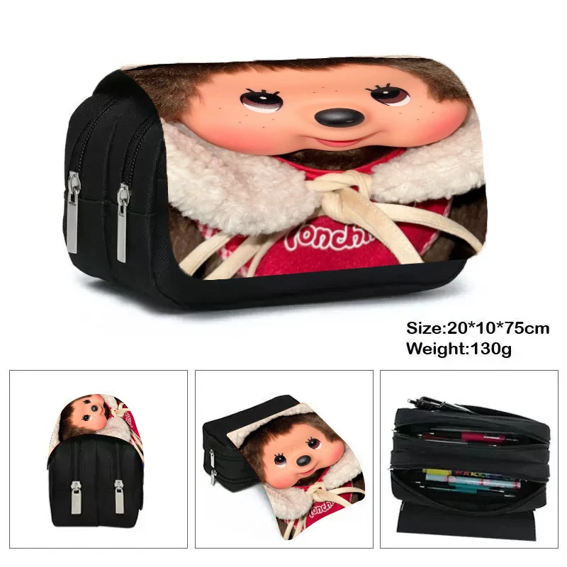 MONCHHICHI Pencil Box boy girls Pen Bag Student School Supplies Stationery Penbag Pencil Case Kawaii Student Birthday Gift 2026 view 3