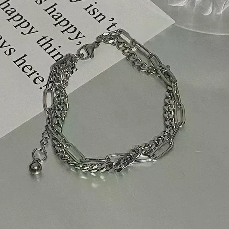 layer Zircon Bracelet Niche Design Black Gem Wrap Lovers Girl Bracelet Gift Double-