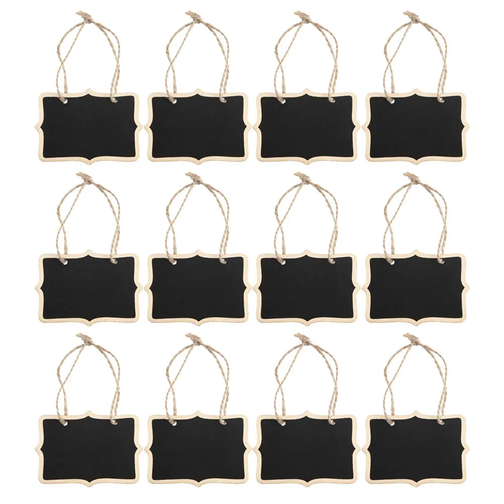 12 قطعة سبورة خشبية صغيرة قابلة لإعادة الاستخدام لوحات الطباشير معلقة رسالة المجلس Diy بها بنفسك ديكور لافتات تذكير الكتابة متعددة الأغراض #5