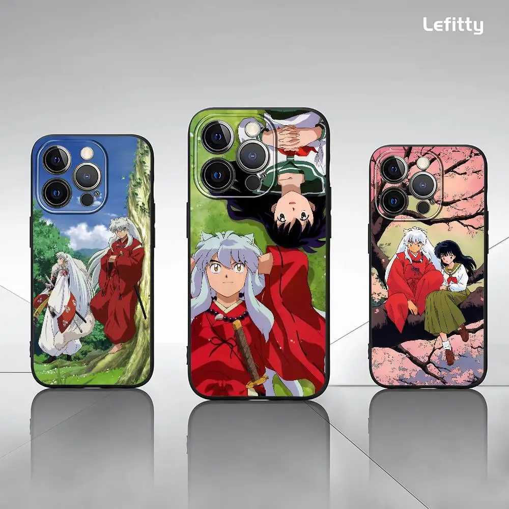 Чехол для телефона «Я Инуяша-А» в стиле аниме для iPhone 16, 15, 14, 13, Pro Max Plus, мини-черный матовый мягкий чехол